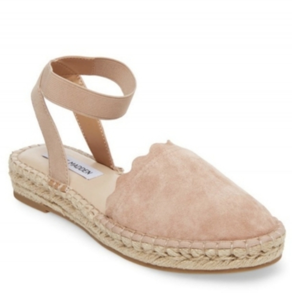 Steve Madden Women Merina Leather Espadrille Loafer Slip on shoes sz 9.5M